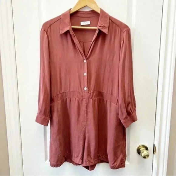 Sandro Paris Romper Feu Side Tie Playsuit Shorts Jumpsuit Cinnamon EU36 US4 - Picture 4 of 16